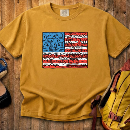 4th of July Outdoors Cotton T-Shirt