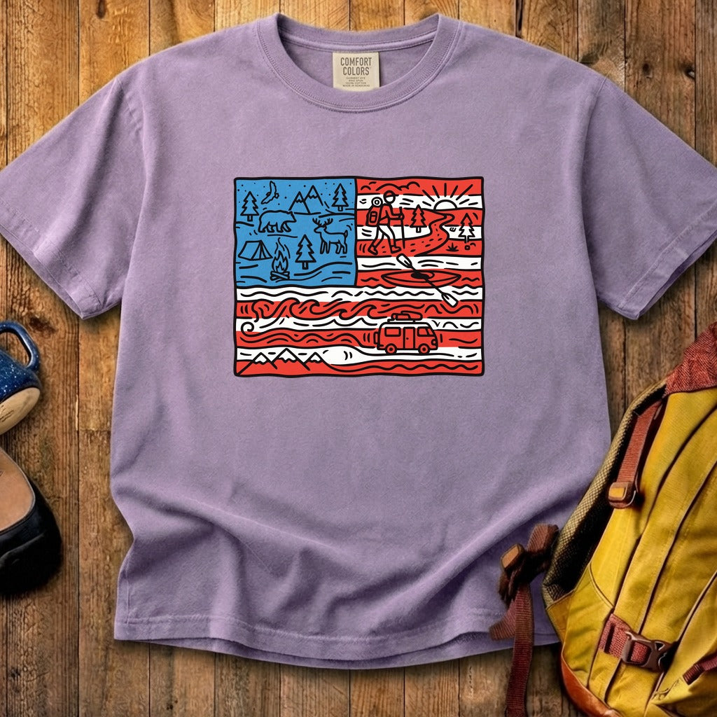 4th of July Outdoors Cotton T-Shirt