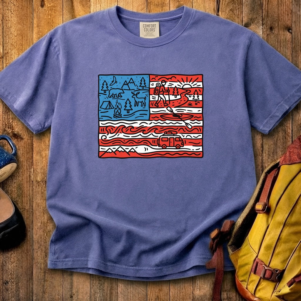 4th of July Outdoors Cotton T-Shirt