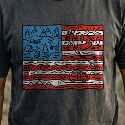 4th of July Outdoors Cotton T-Shirt