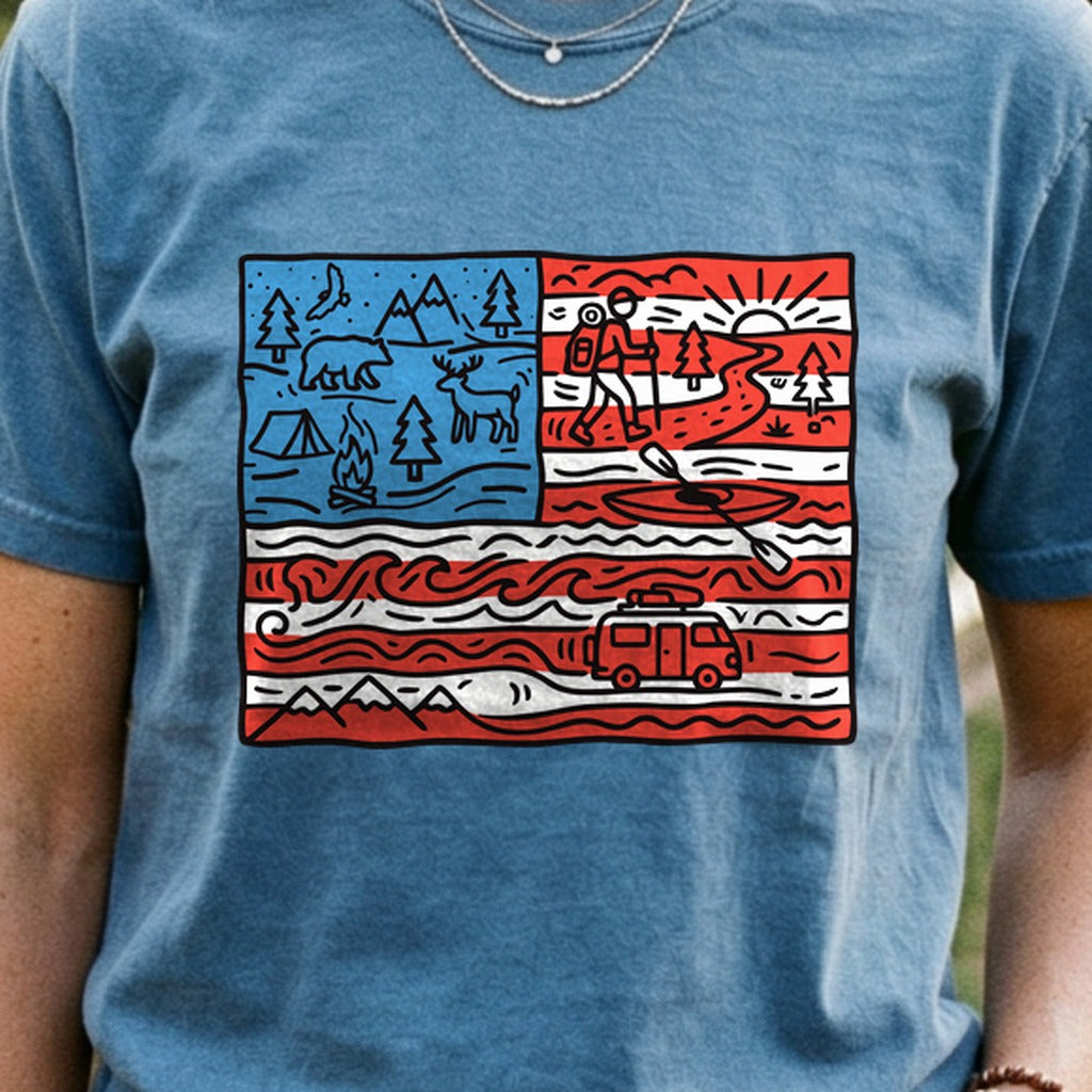 4th of July Outdoors Cotton T-Shirt