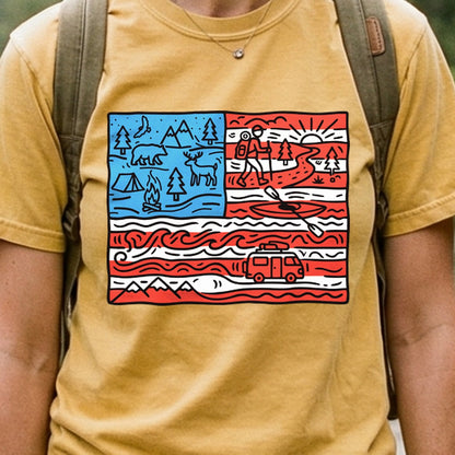 4th of July Outdoors Cotton T-Shirt