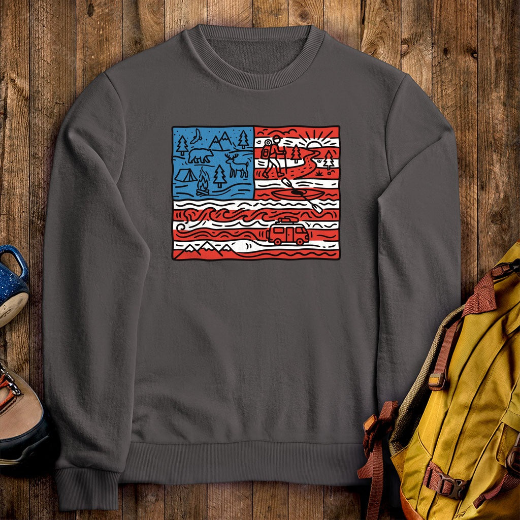 4th of July Outdoors Crewneck Sweatshirt