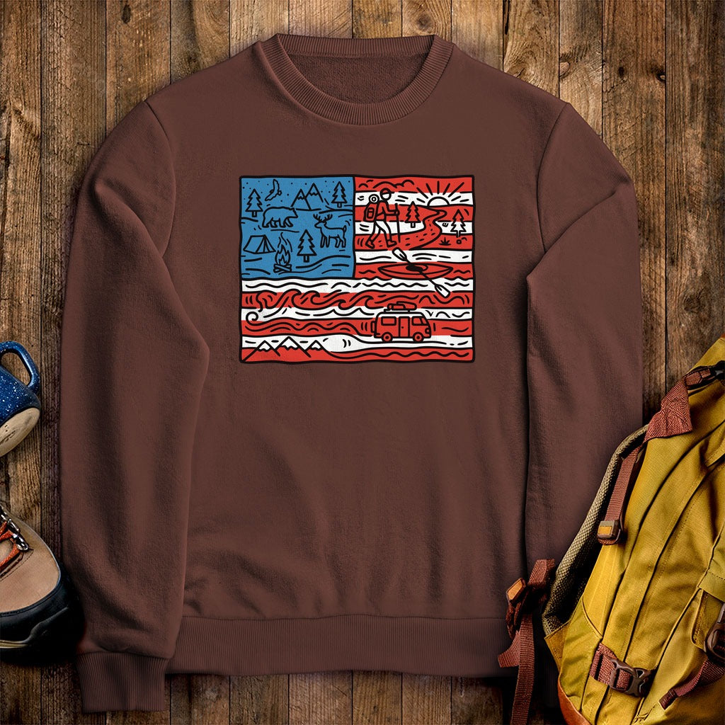 4th of July Outdoors Crewneck Sweatshirt