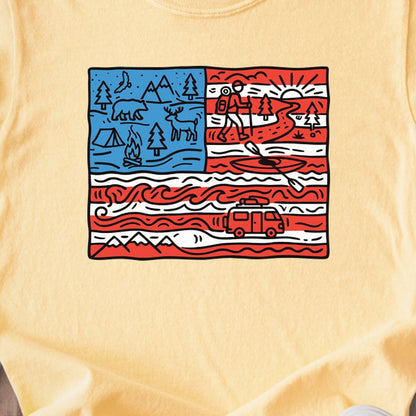 4th of July Outdoors Kids Cotton T-Shirt