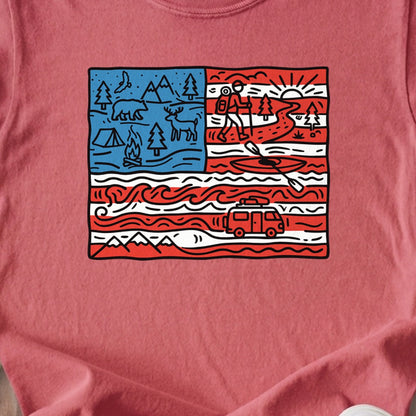 4th of July Outdoors Kids Cotton T-Shirt