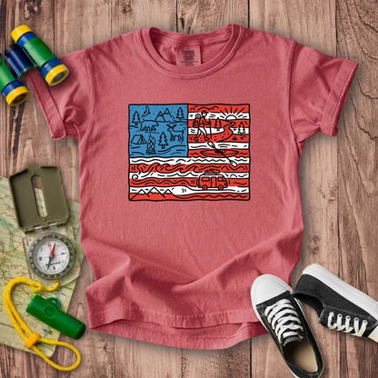 4th of July Outdoors Kids Cotton T-Shirt