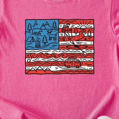 4th of July Outdoors Kids Cotton T-Shirt