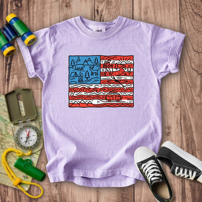 4th of July Outdoors Kids Cotton T-Shirt