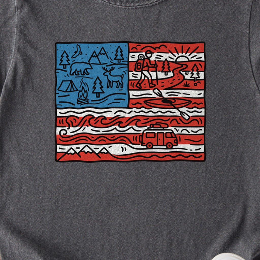 4th of July Outdoors Kids Cotton T-Shirt