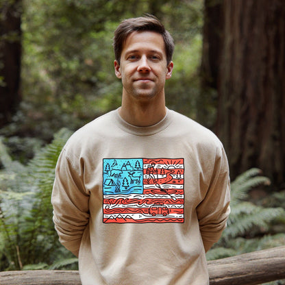 4th of July Outdoors Crewneck Sweatshirt