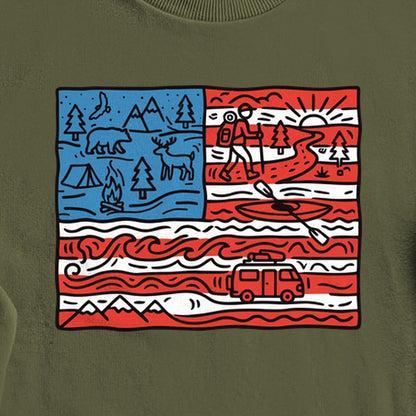 4th of July Outdoors Crewneck Sweatshirt