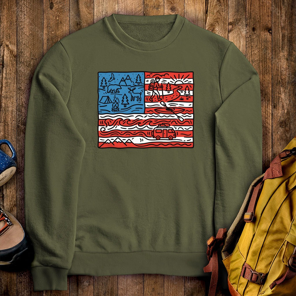4th of July Outdoors Crewneck Sweatshirt