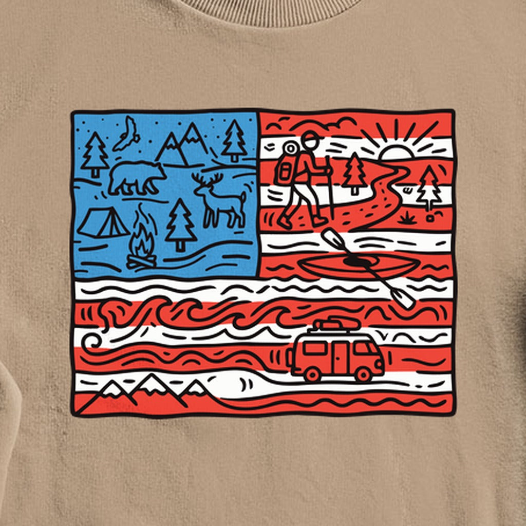 4th of July Outdoors Crewneck Sweatshirt