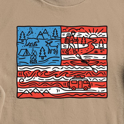 4th of July Outdoors Crewneck Sweatshirt