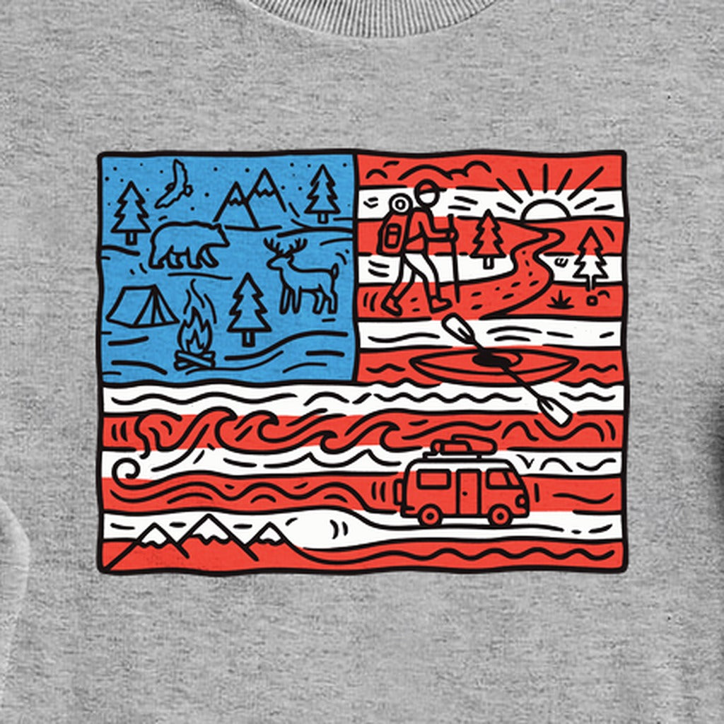 4th of July Outdoors Crewneck Sweatshirt