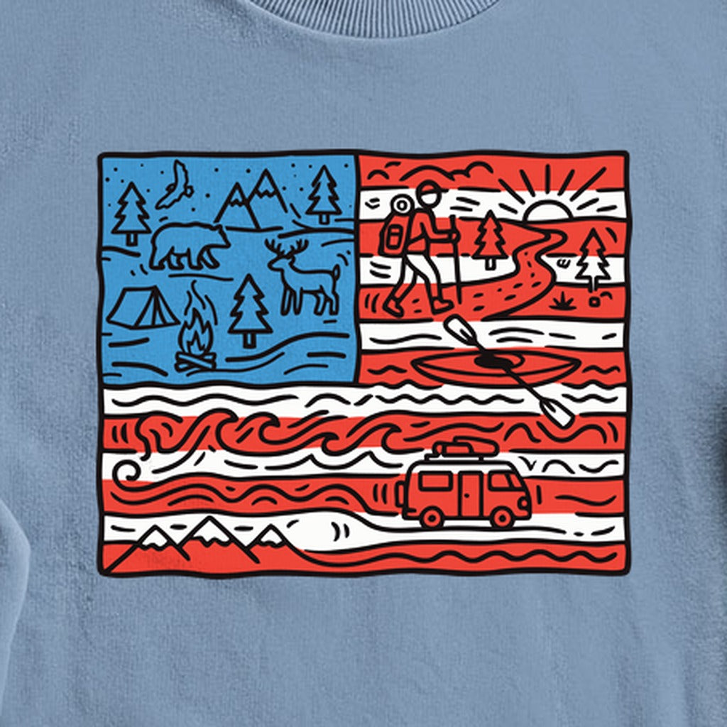 4th of July Outdoors Crewneck Sweatshirt