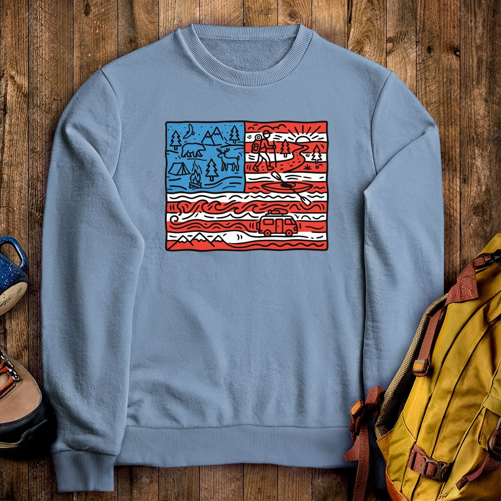 4th of July Outdoors Crewneck Sweatshirt