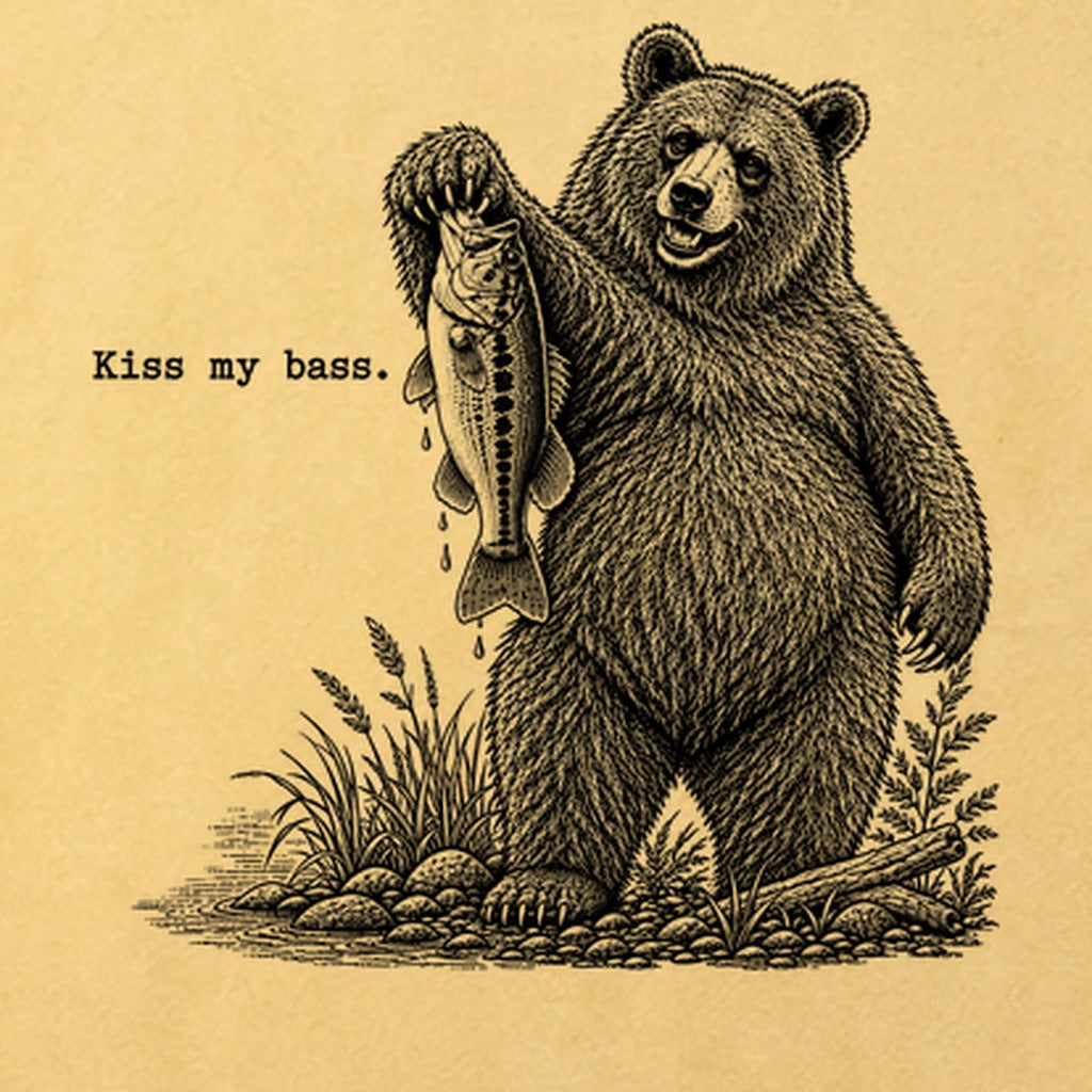 Bear Kiss My Bass Cotton T-Shirt