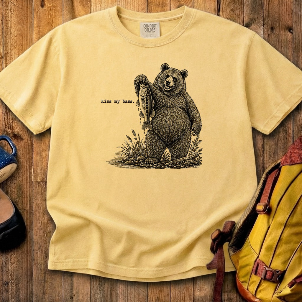 Bear Kiss My Bass Cotton T-Shirt