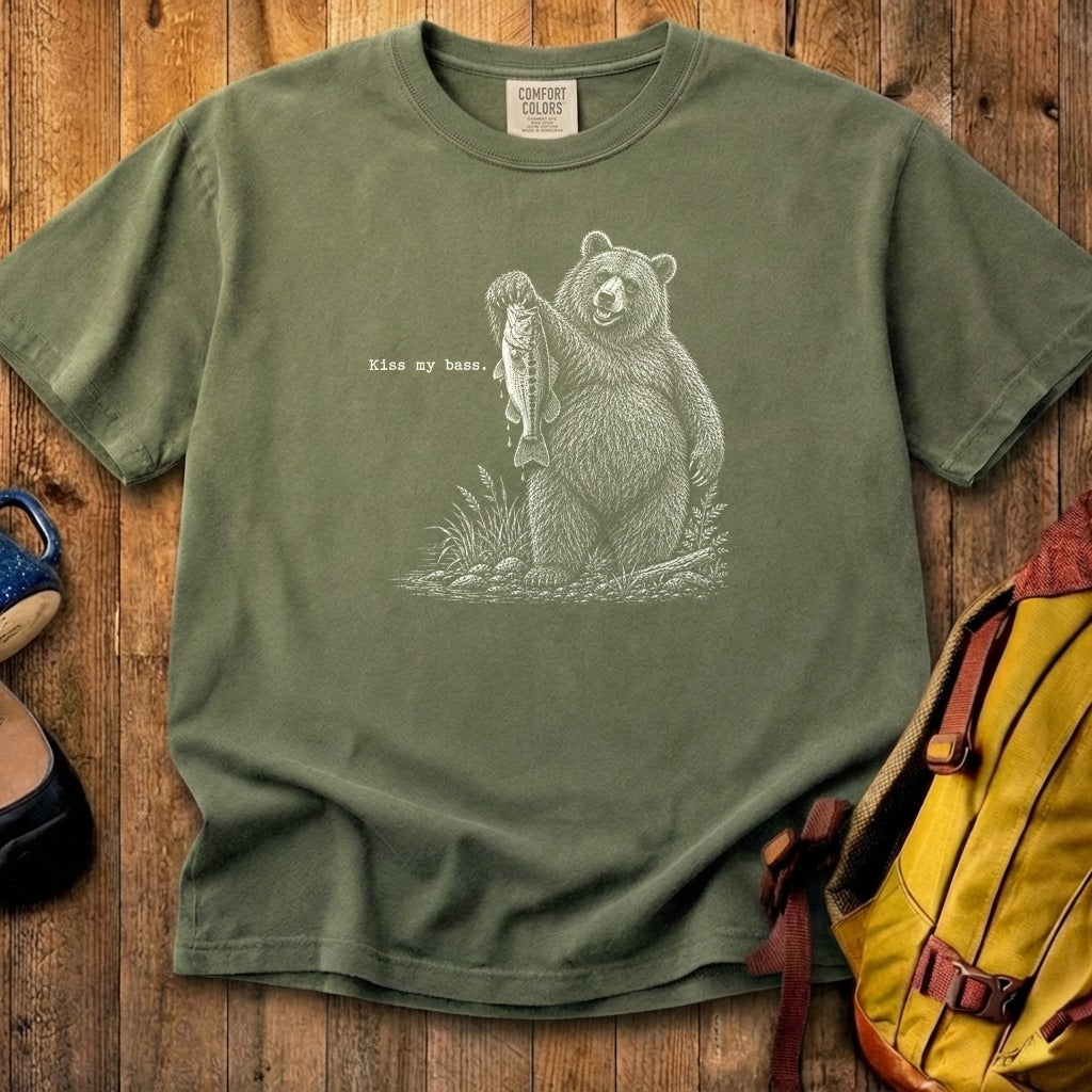 Bear Kiss My Bass Cotton T-Shirt