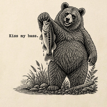 Bear Kiss My Bass Cotton T-Shirt