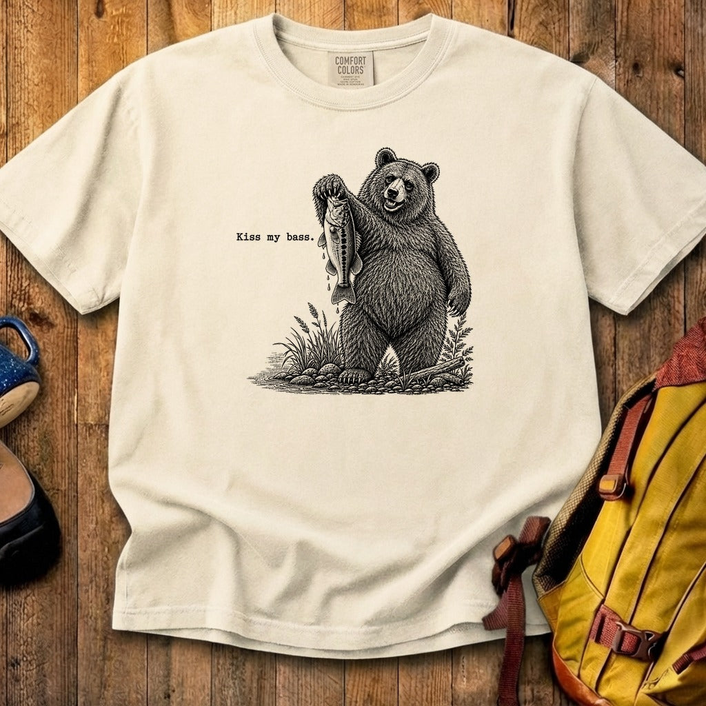 Bear Kiss My Bass Cotton T-Shirt