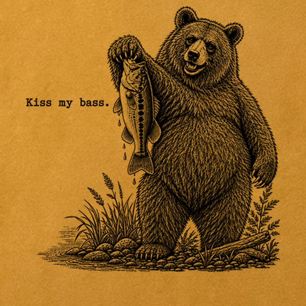 Bear Kiss My Bass Cotton T-Shirt