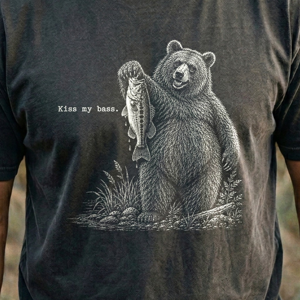 Bear Kiss My Bass Cotton T-Shirt