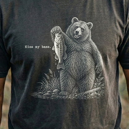 Bear Kiss My Bass Cotton T-Shirt