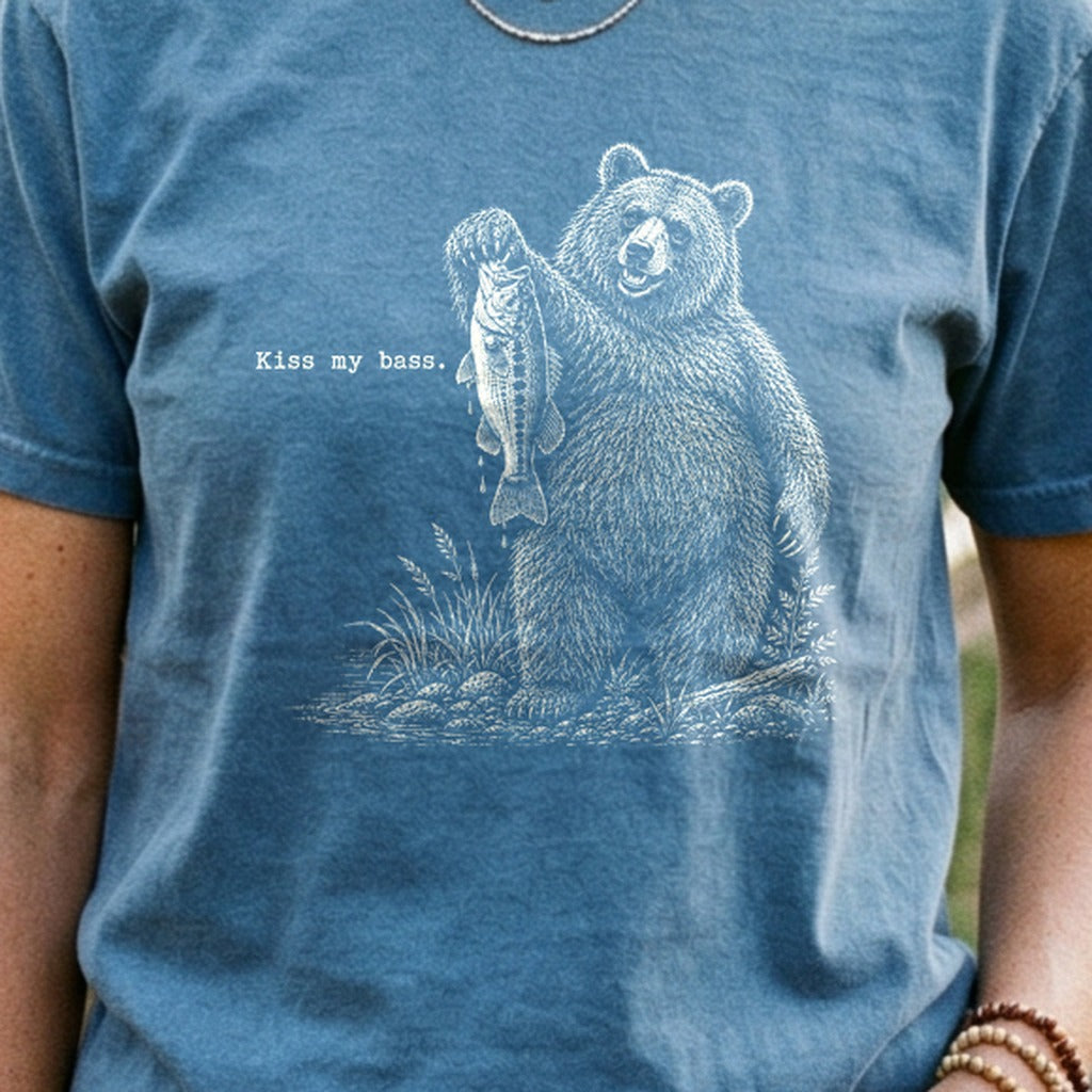 Bear Kiss My Bass Cotton T-Shirt
