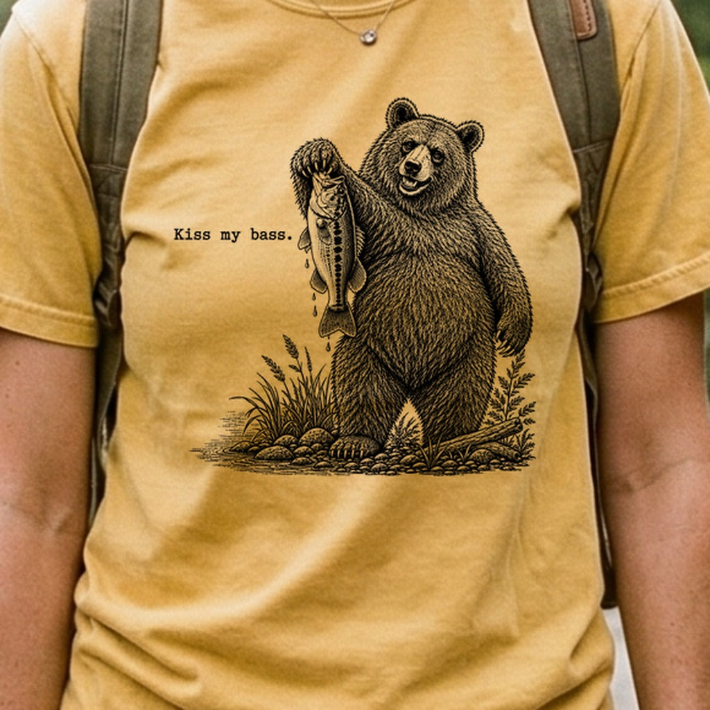 Bear Kiss My Bass Cotton T-Shirt