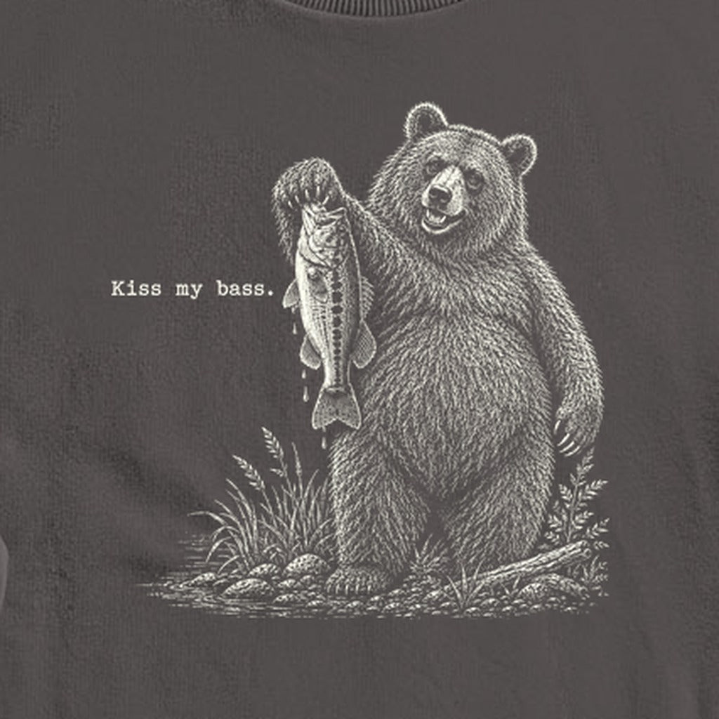 Bear Kiss My Bass Crewneck Sweatshirt
