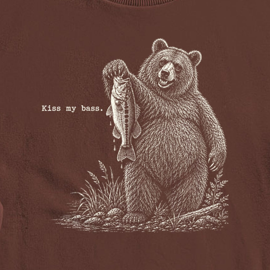 Bear Kiss My Bass Crewneck Sweatshirt