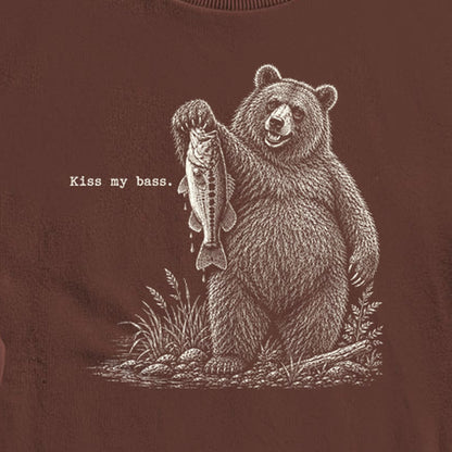 Bear Kiss My Bass Crewneck Sweatshirt