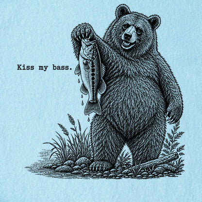 Bear Kiss My Bass Kids Cotton T-Shirt