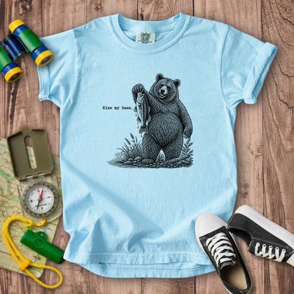 Bear Kiss My Bass Kids Cotton T-Shirt