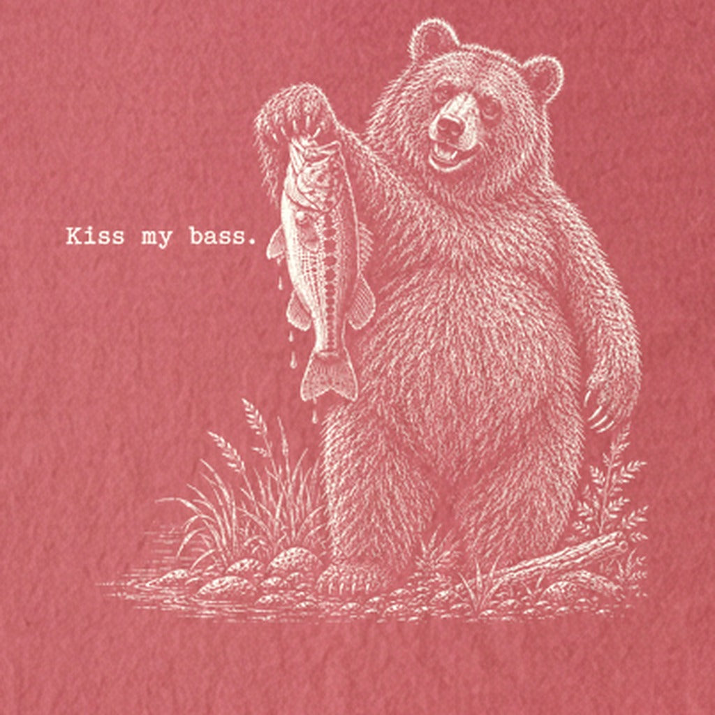 Bear Kiss My Bass Kids Cotton T-Shirt