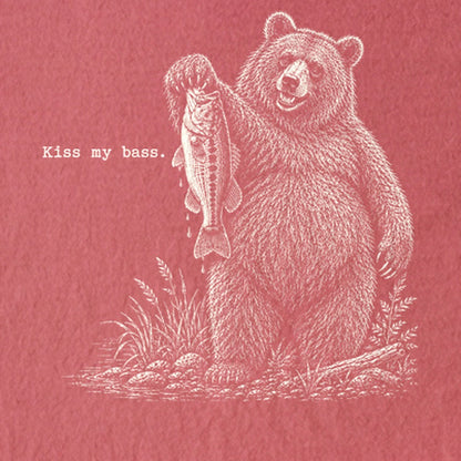 Bear Kiss My Bass Kids Cotton T-Shirt