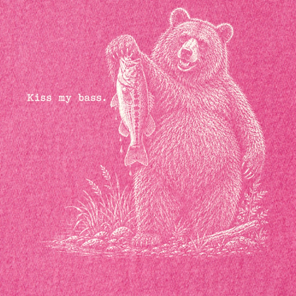 Bear Kiss My Bass Kids Cotton T-Shirt