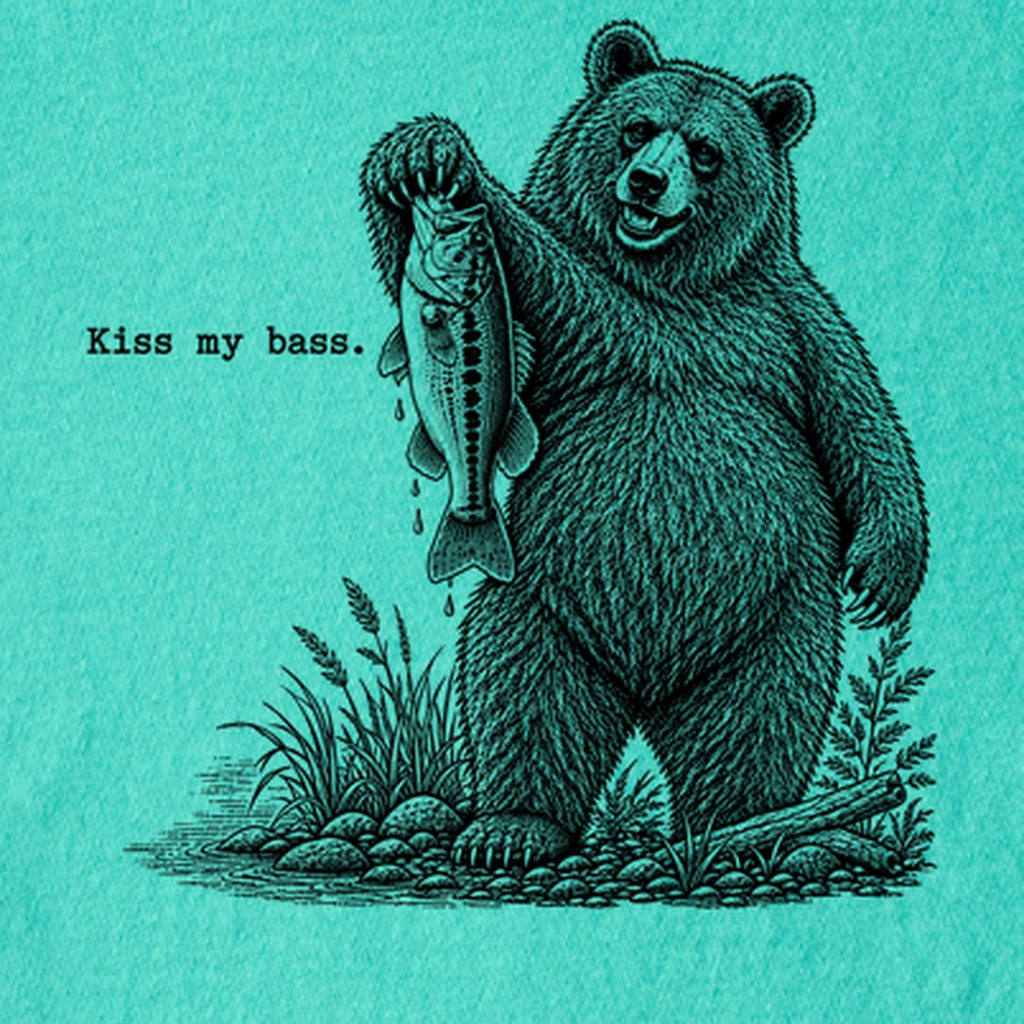 Bear Kiss My Bass Kids Cotton T-Shirt