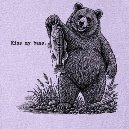Bear Kiss My Bass Kids Cotton T-Shirt