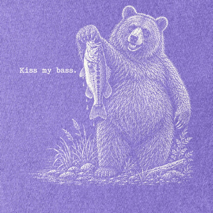 Bear Kiss My Bass Kids Cotton T-Shirt