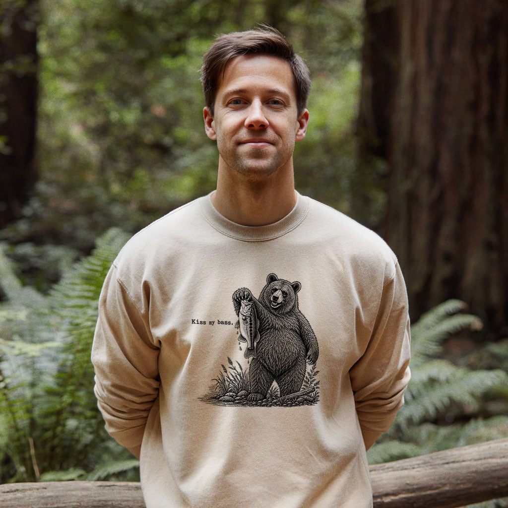 Bear Kiss My Bass Crewneck Sweatshirt