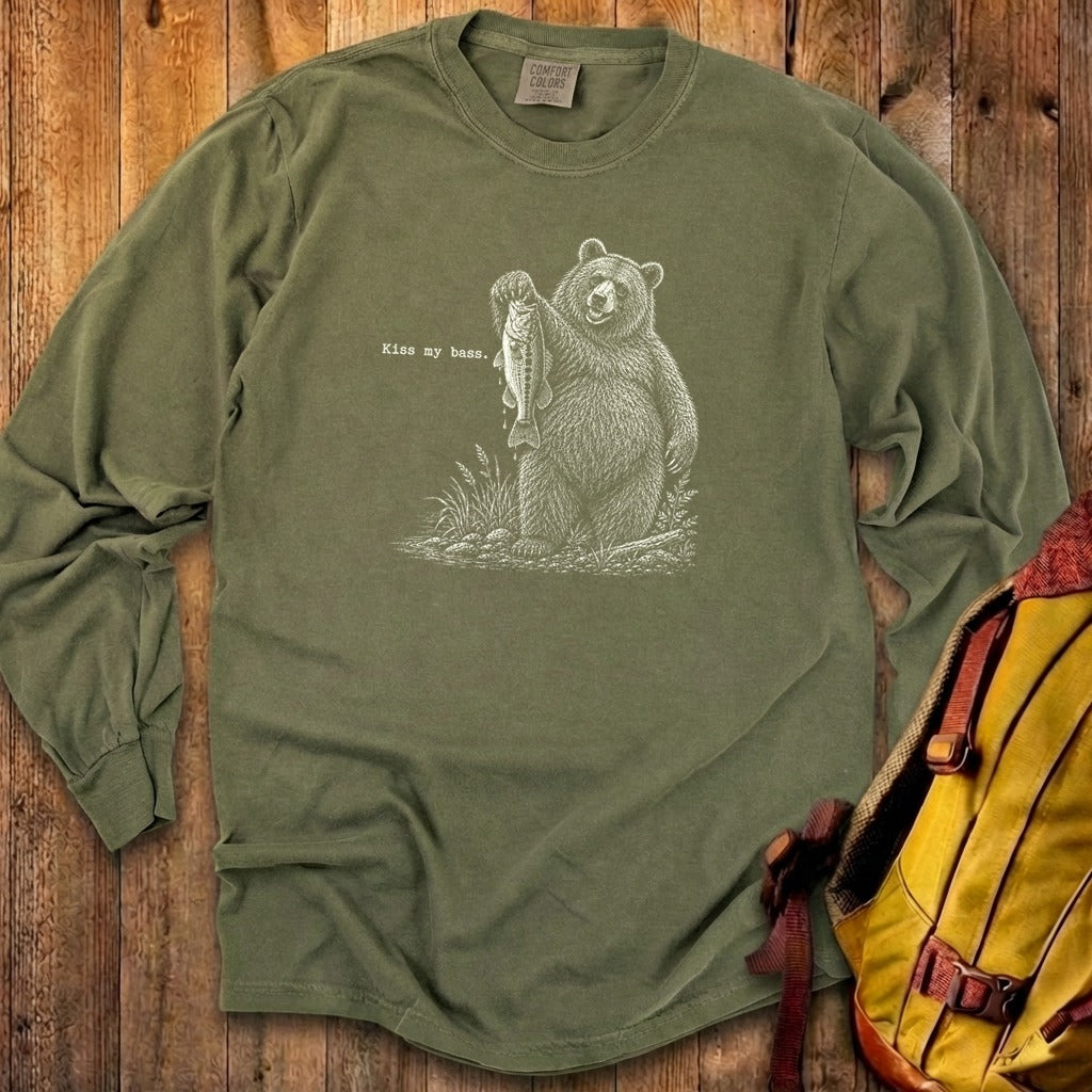 Bear Kiss My Bass Premium Long Sleeve
