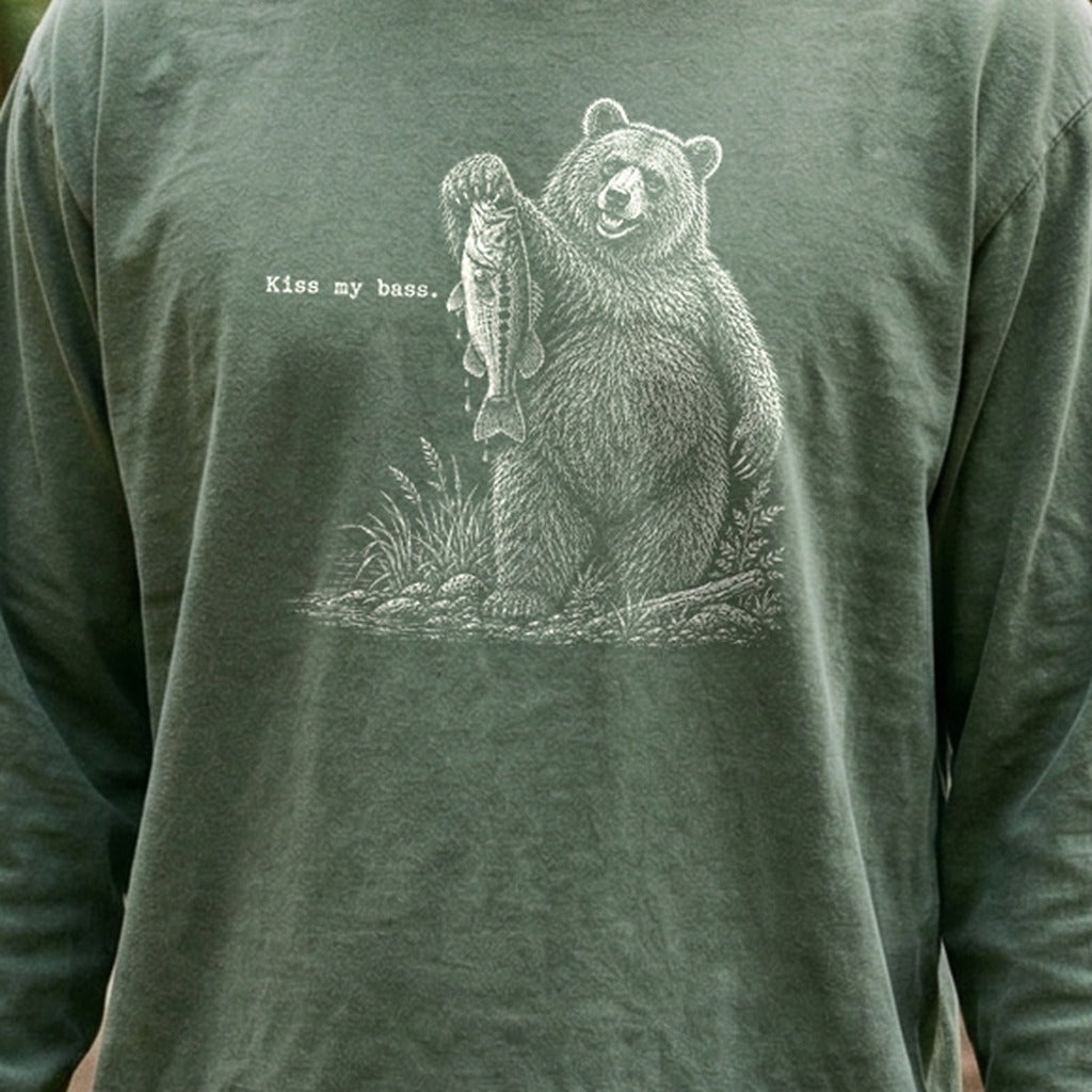 Bear Kiss My Bass Premium Long Sleeve