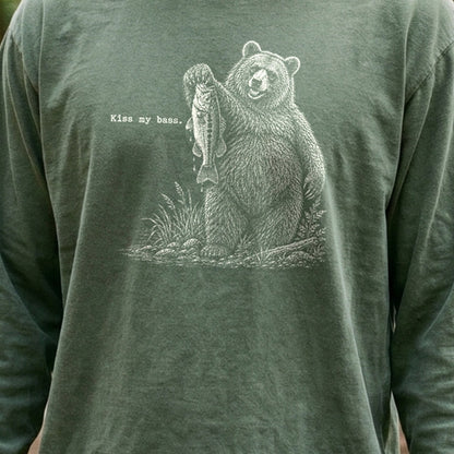 Bear Kiss My Bass Premium Long Sleeve