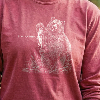 Bear Kiss My Bass Premium Long Sleeve