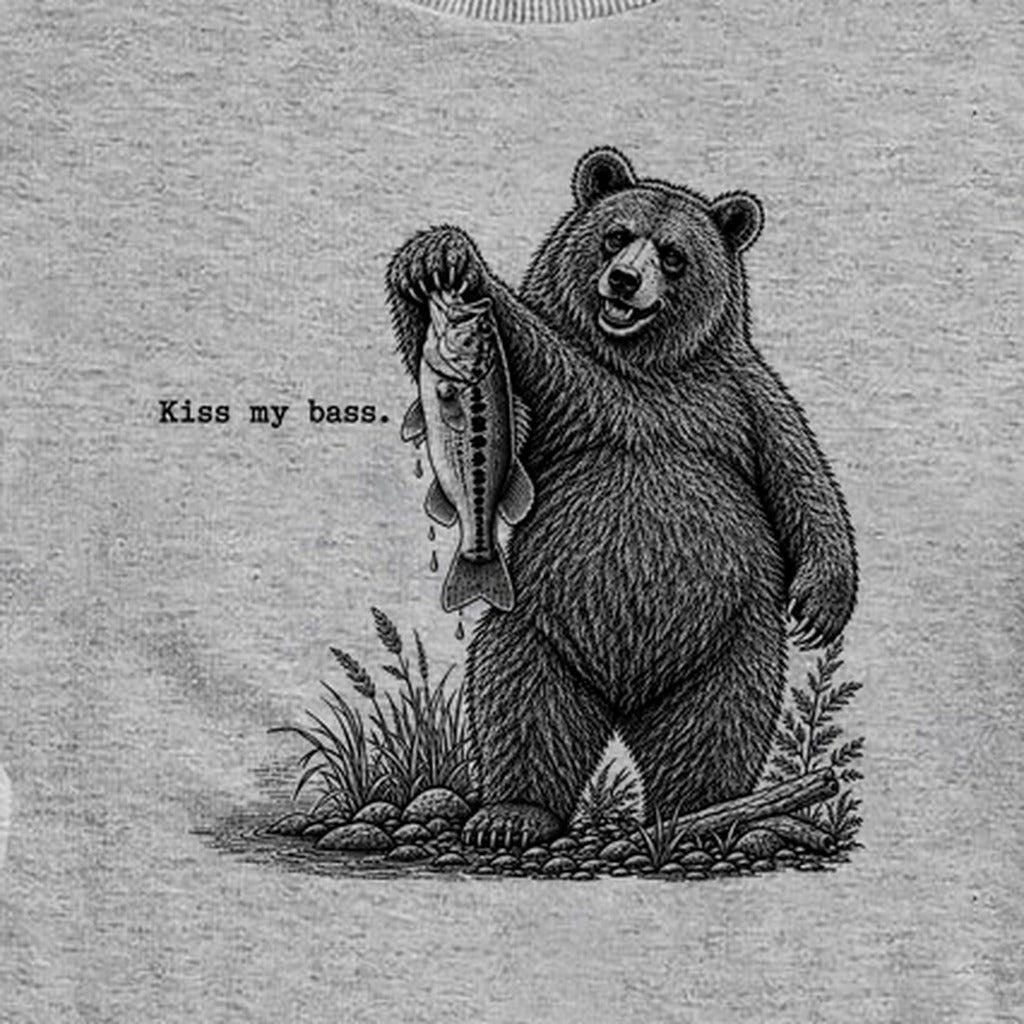 Bear Kiss My Bass Crewneck Sweatshirt