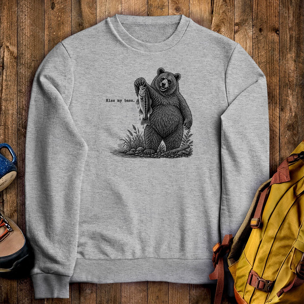 Bear Kiss My Bass Crewneck Sweatshirt